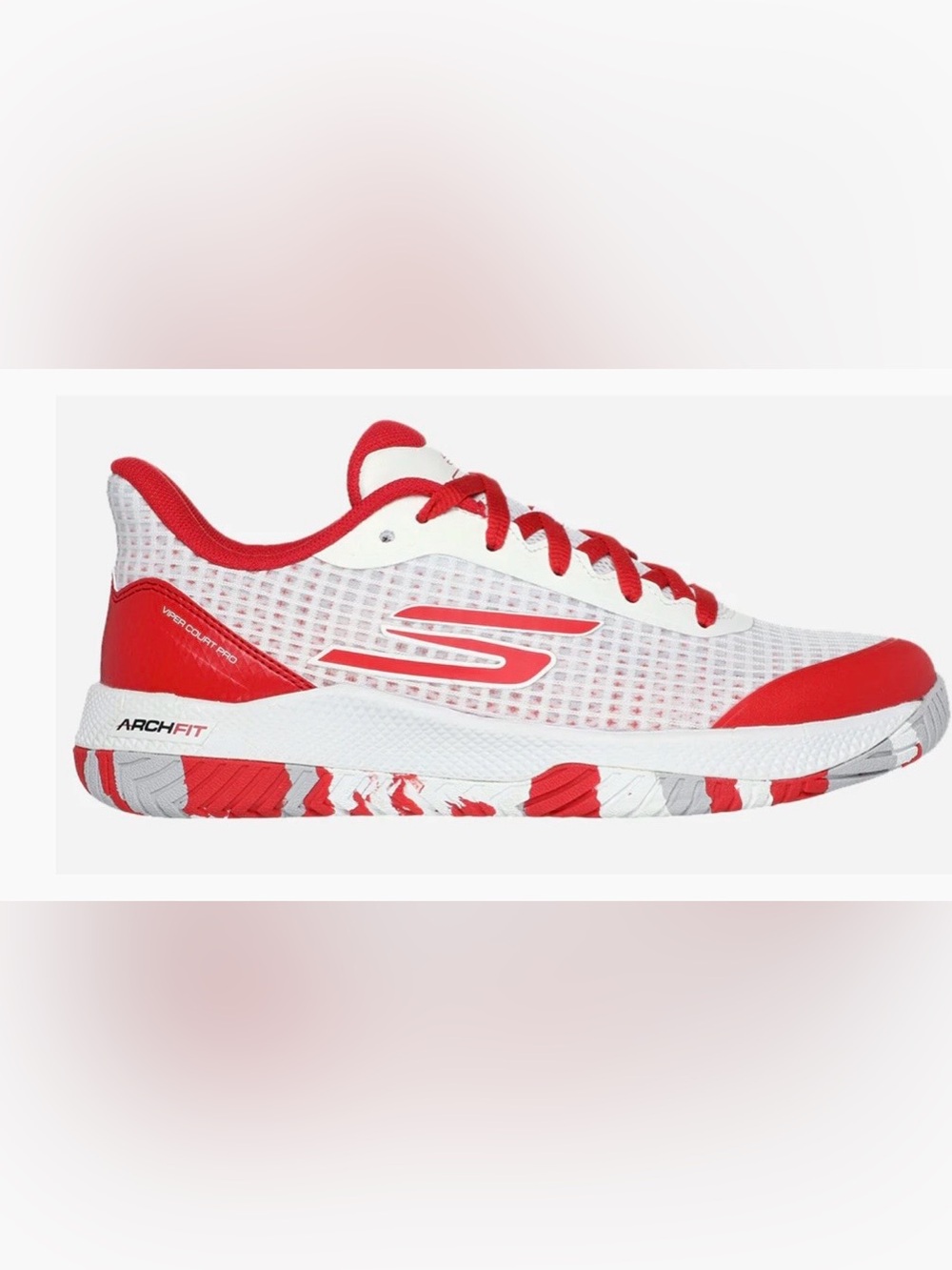 Skechers Viper pro Red and White Arch Fit Athletic Sneaker